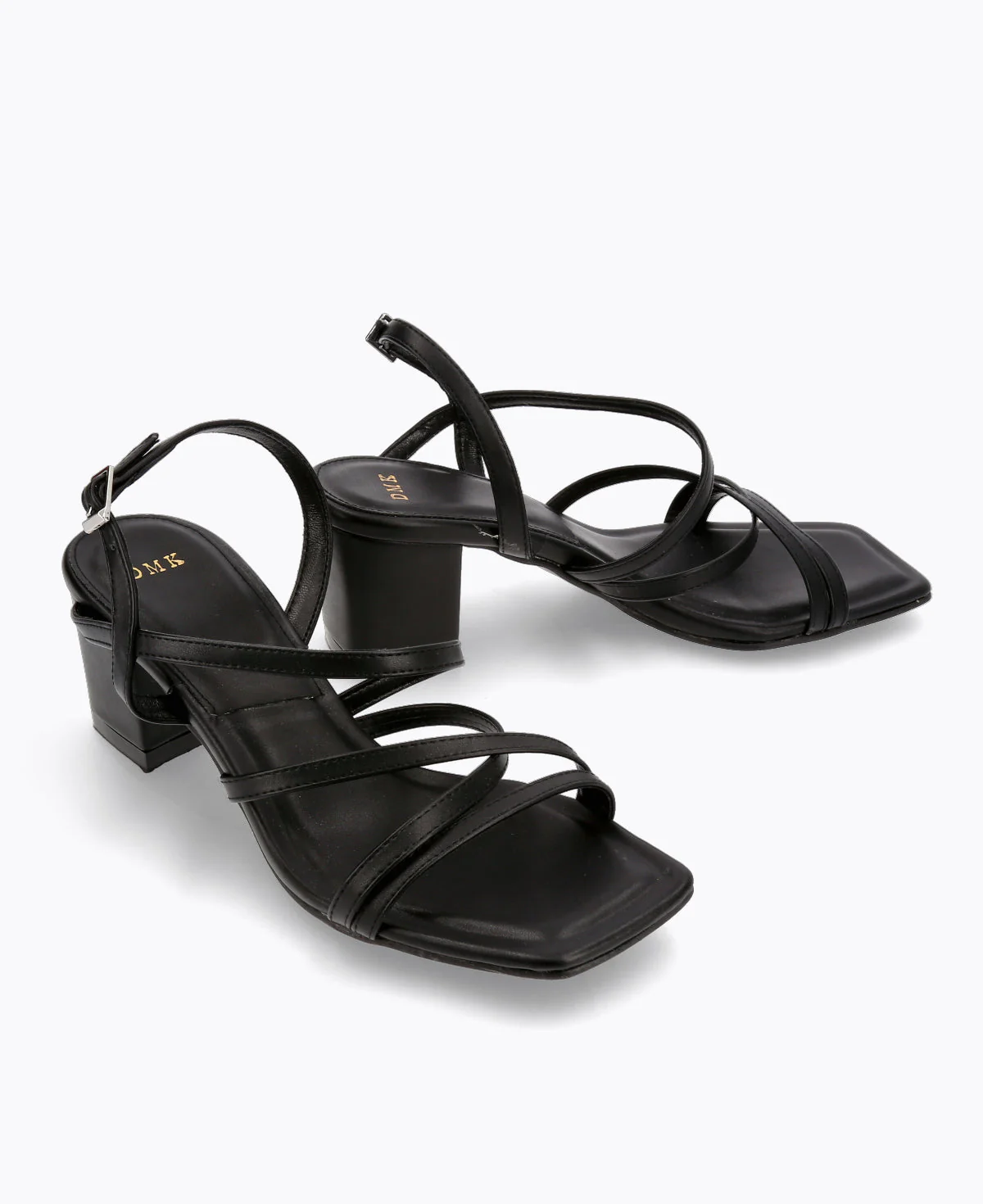 Athena Strappy Heel Sandals - Black - Image 3