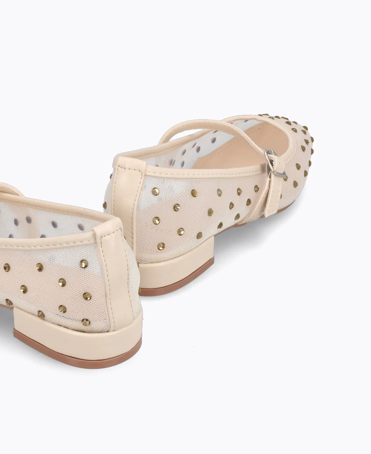 Calista Mesh Mary Janes - Beige - Image 3