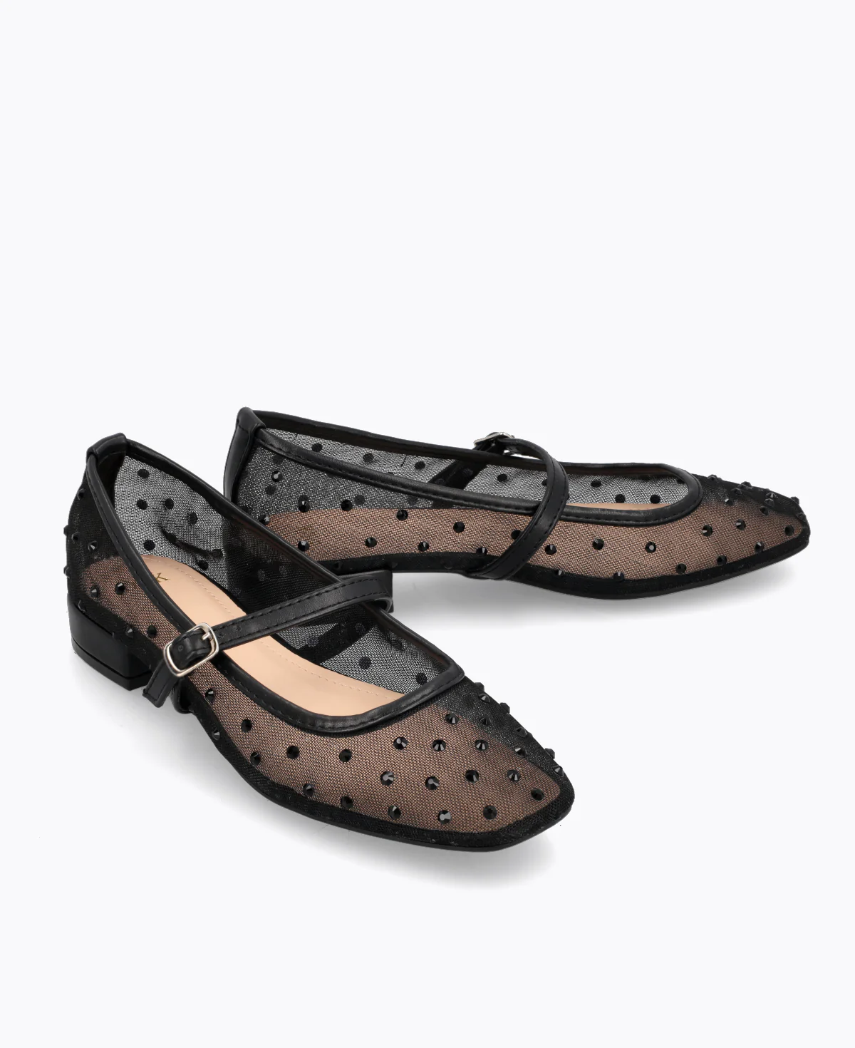 Calista Mesh Mary Janes - Black - Image 2