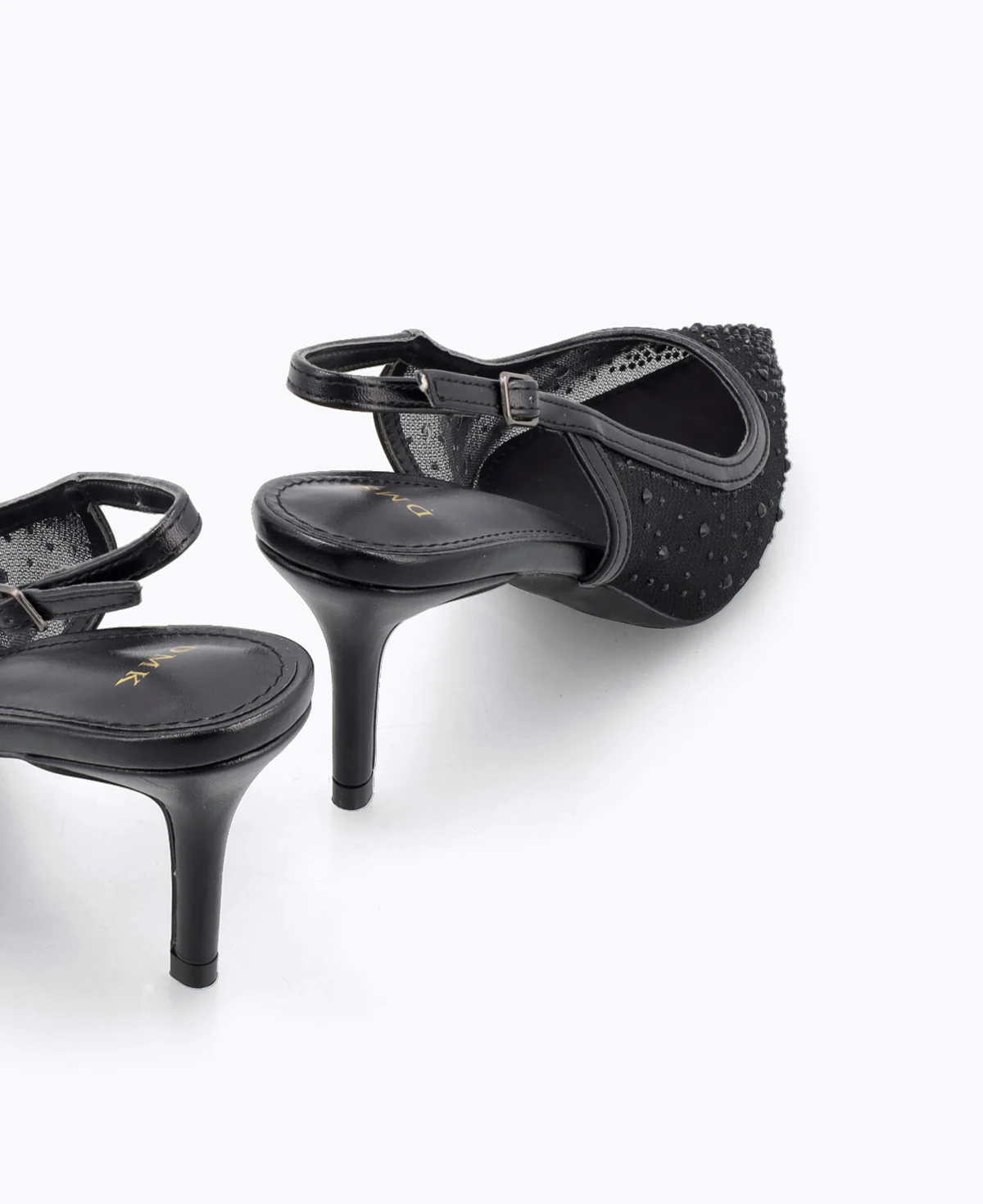 Crystal Muse Slingback Heel Pumps - Black - Image 3