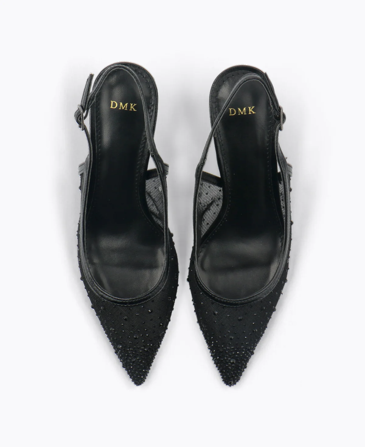 Crystal Muse Slingback Heel Pumps - Black - Image 4