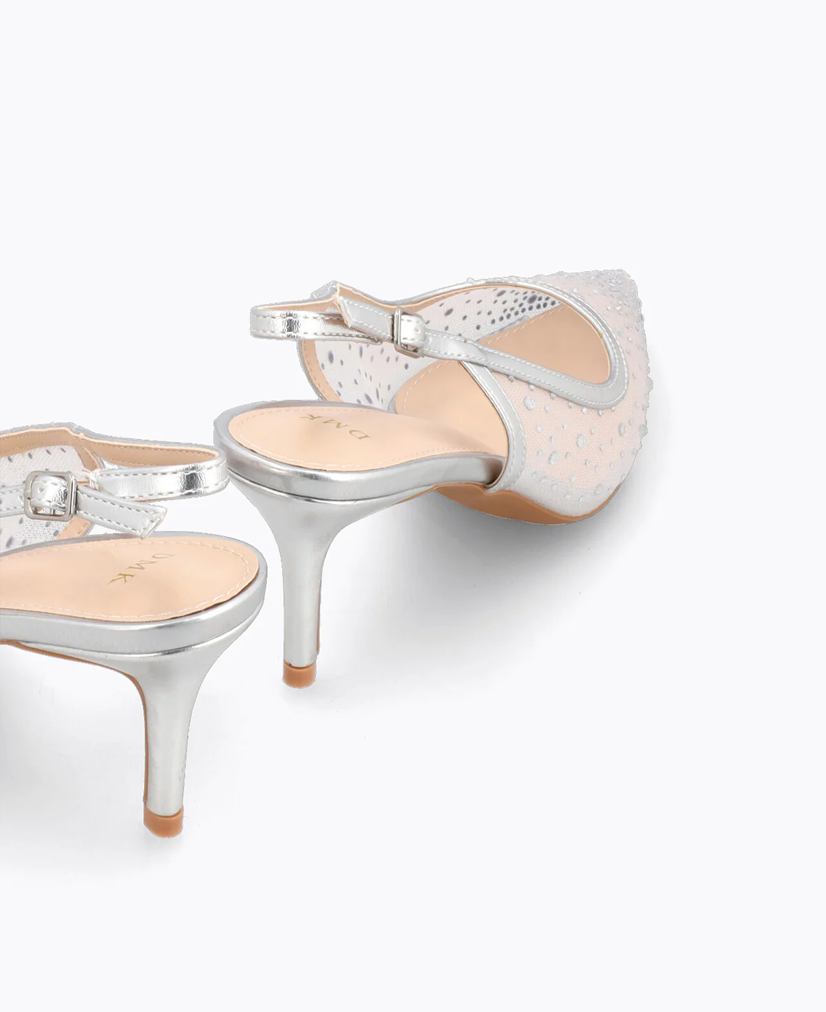 Crystal Muse Slingback Heel Pumps - Silver - Image 3