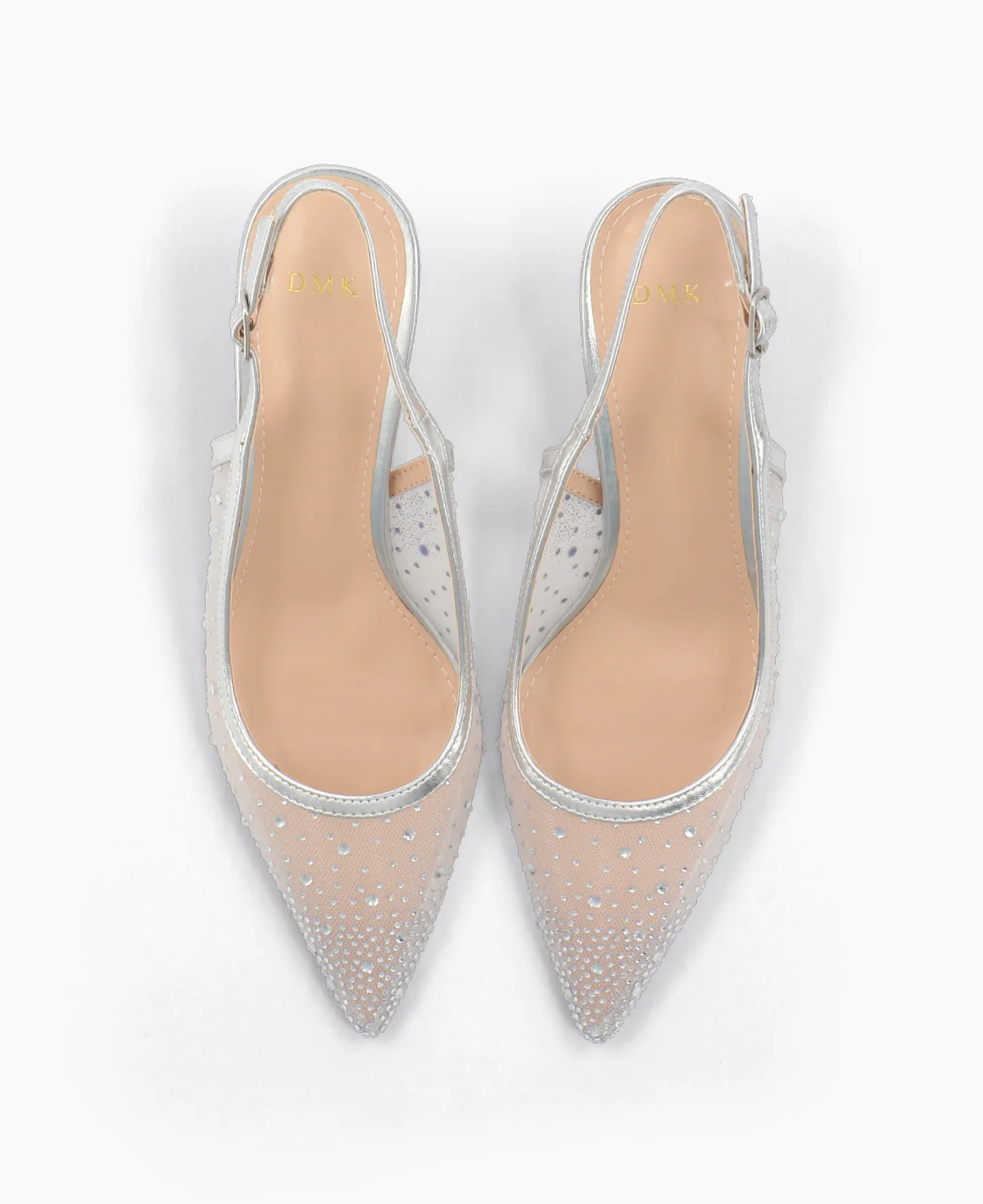 Crystal Muse Slingback Heel Pumps - Silver - Image 4