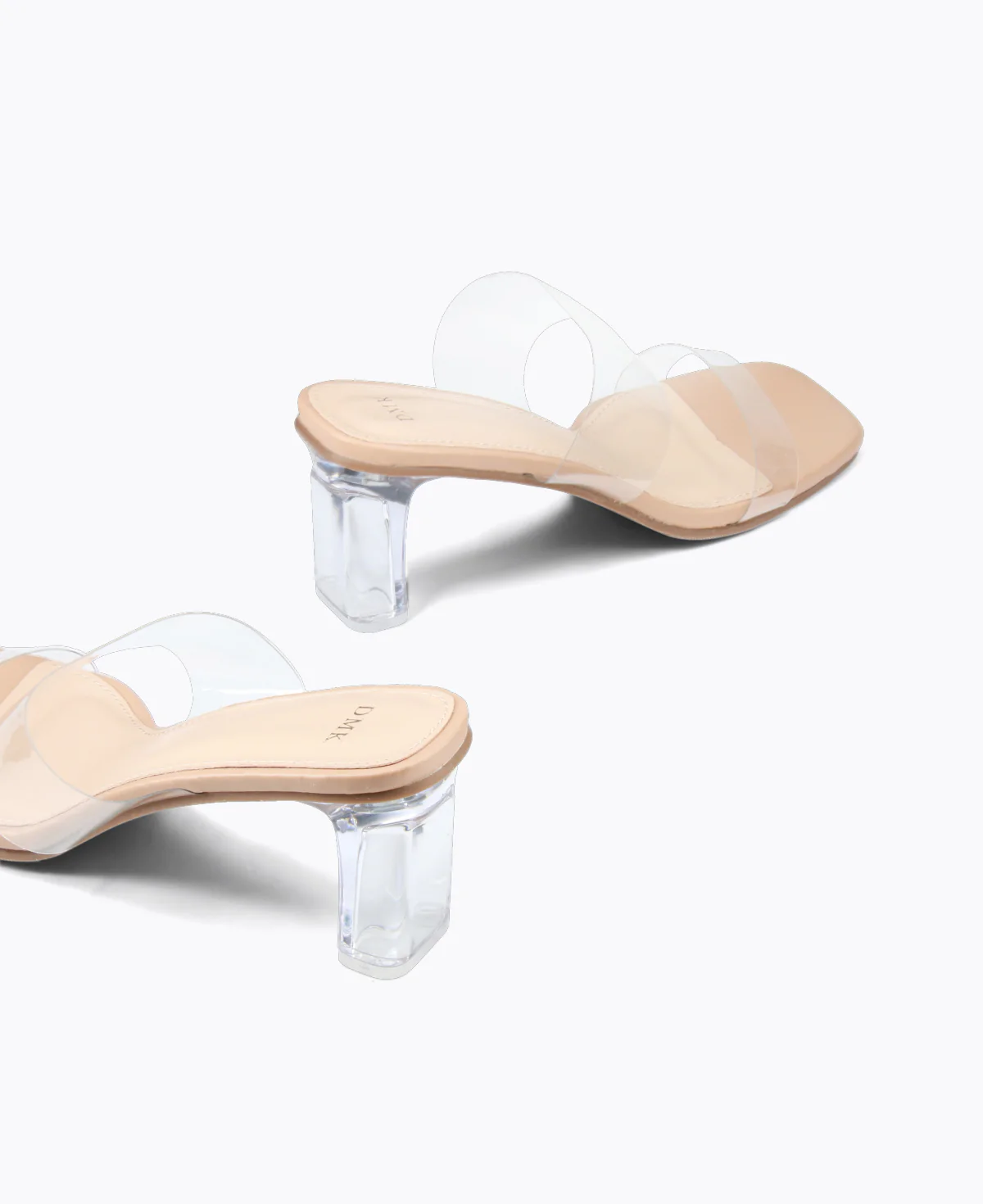 Ella Transparent Heel Sandals - Nude - Image 3