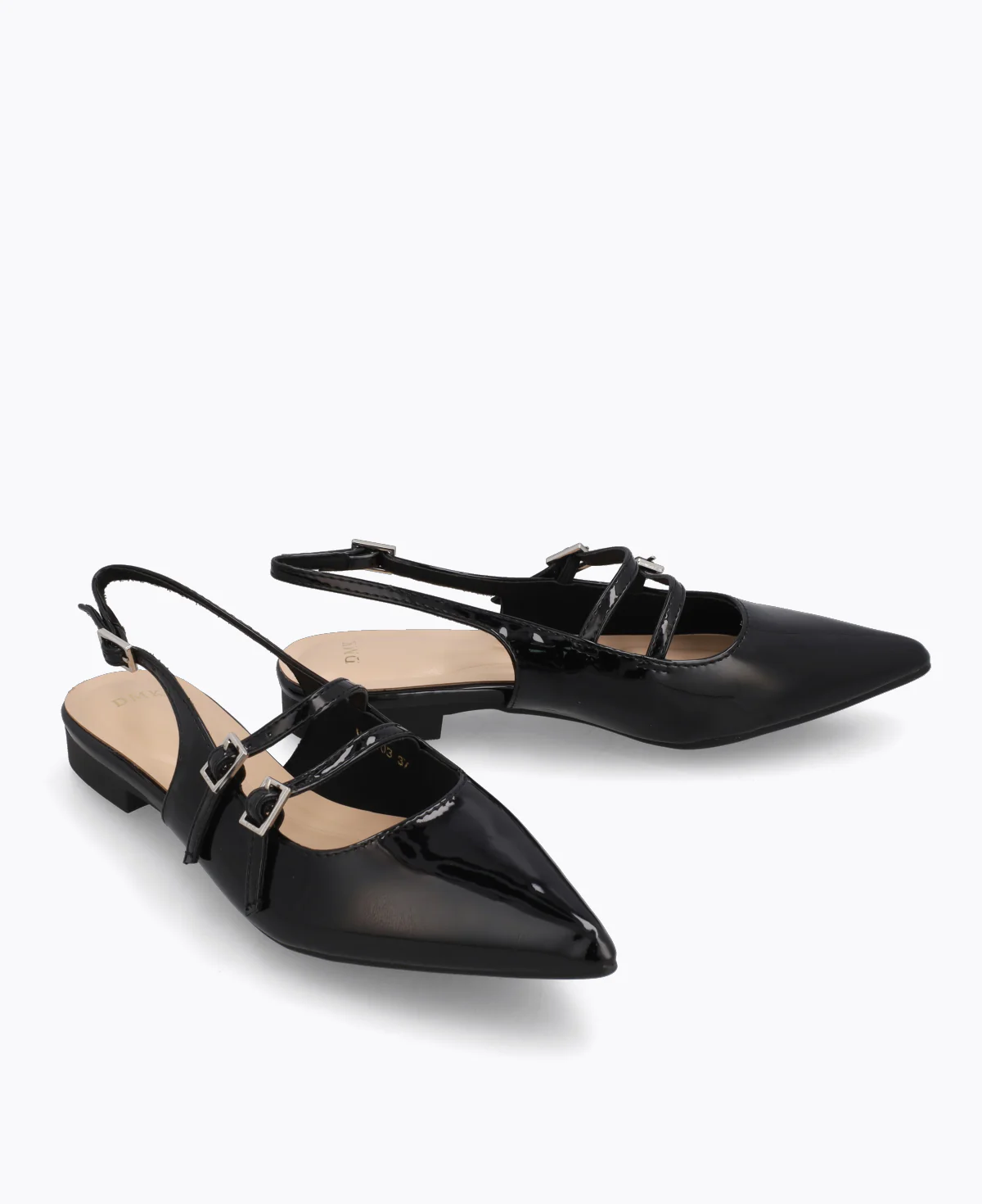 Inca Slingback Mary Jane Flats V2 - Black - Image 2