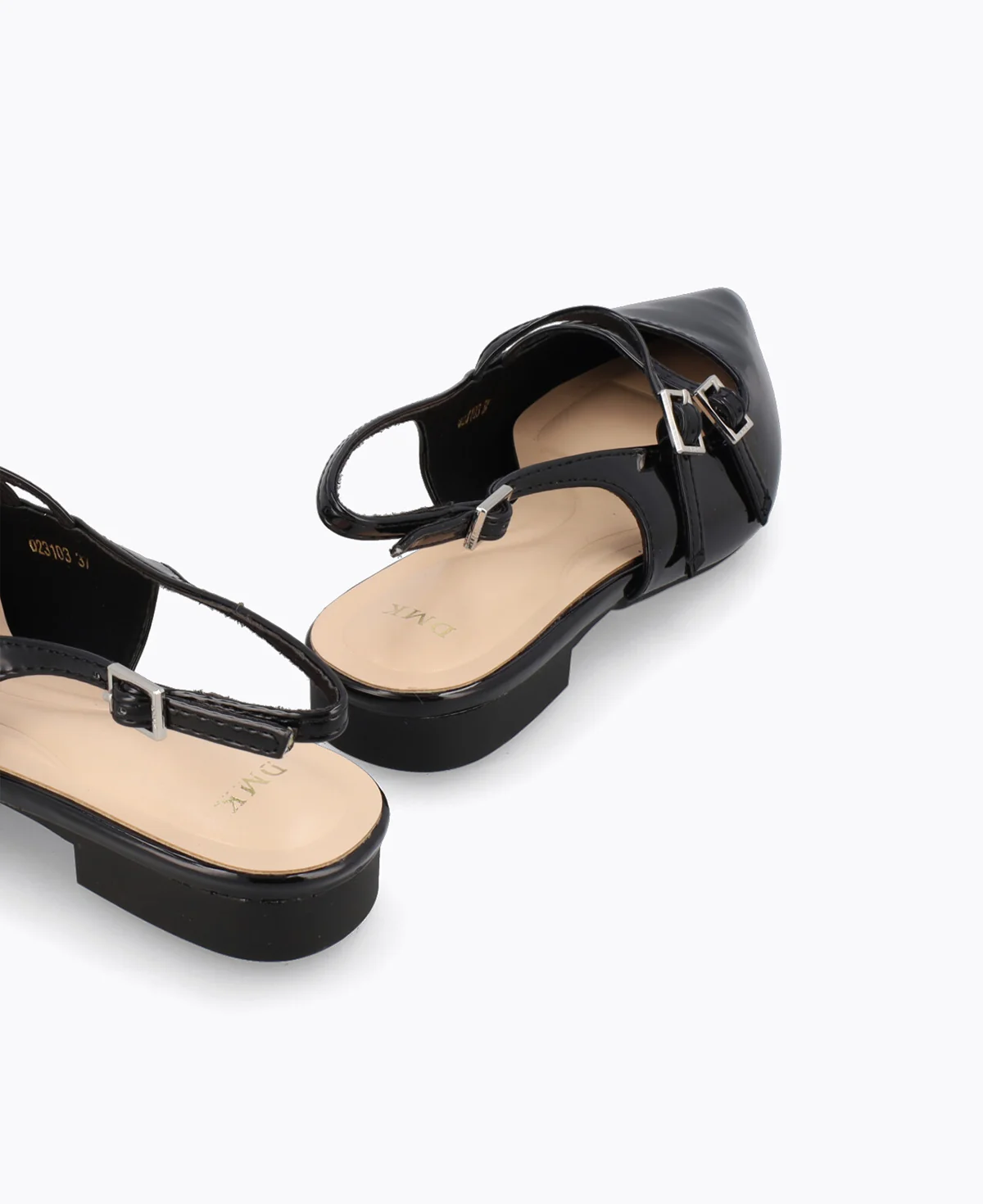 Inca Slingback Mary Jane Flats V2 - Black - Image 3