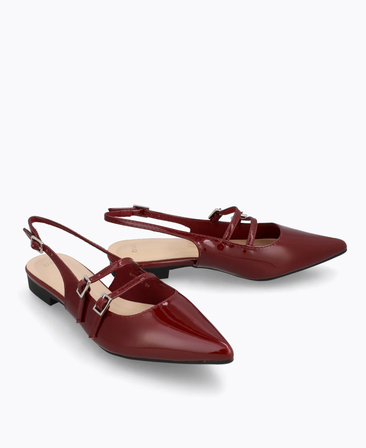 Inca Slingback Mary Jane Flats V2 - Maroon - Image 2