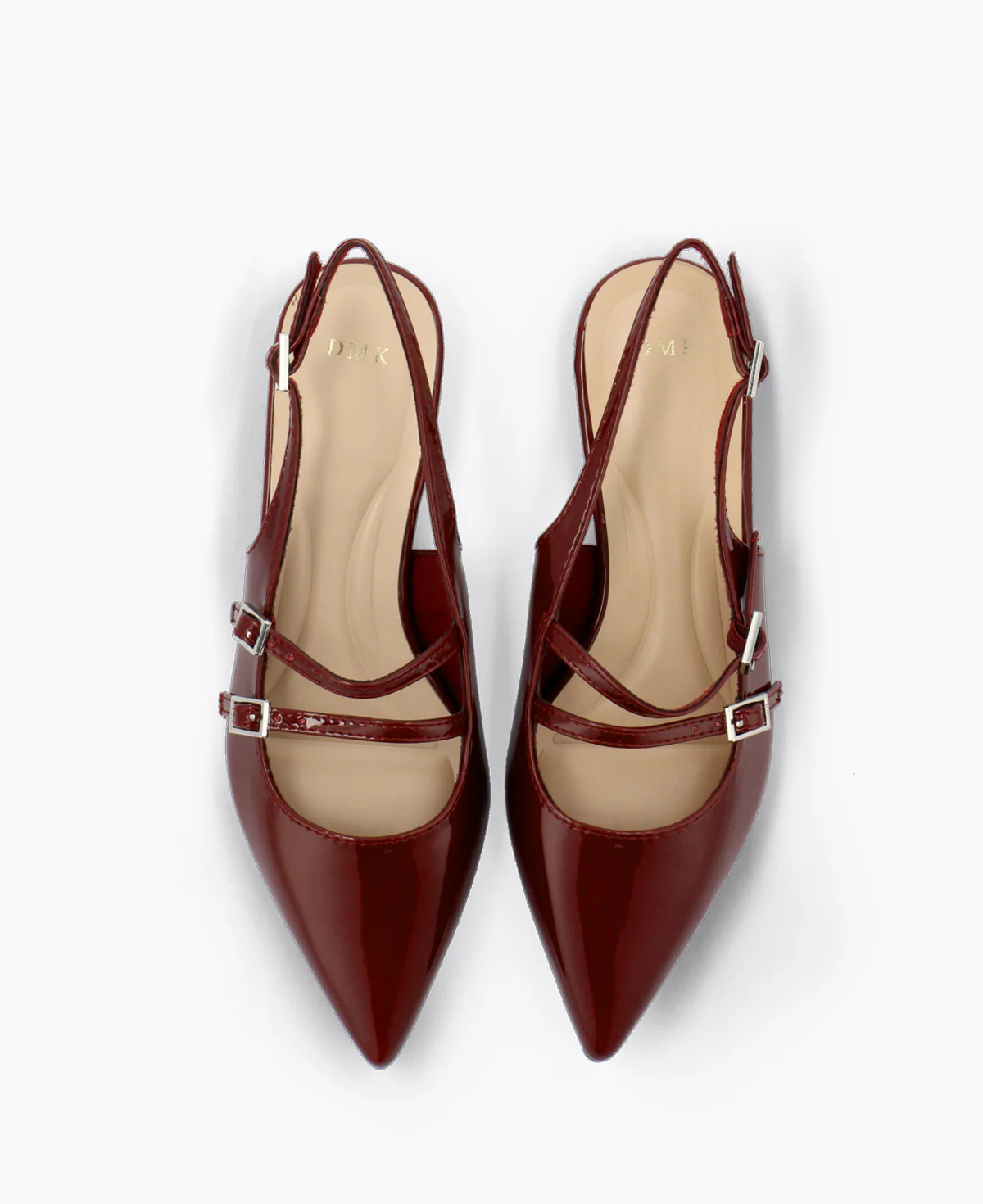 Inca Slingback Mary Jane Flats V2 - Maroon - Image 4