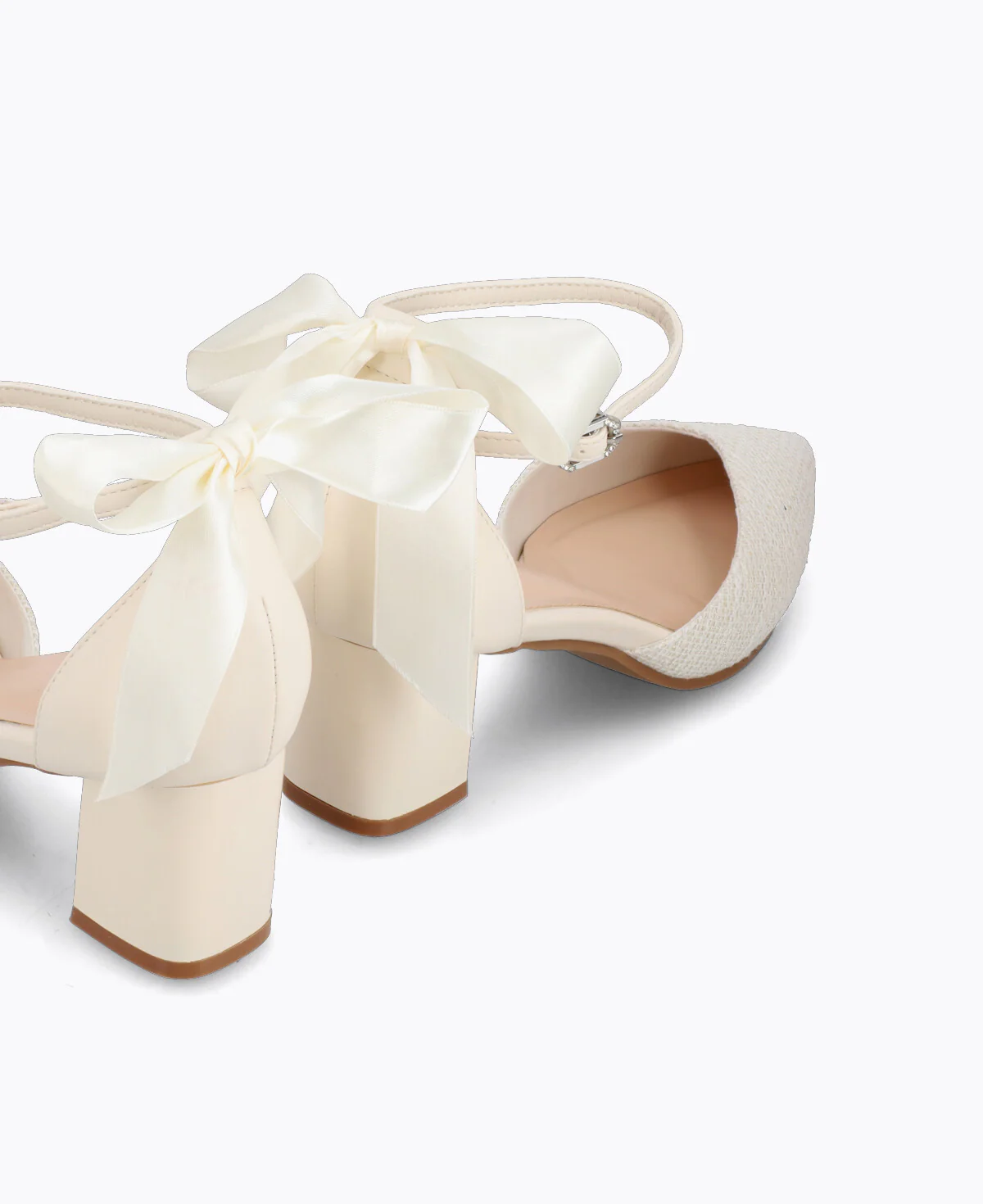 Isabella Bow Heel Pumps - Beige - Image 3