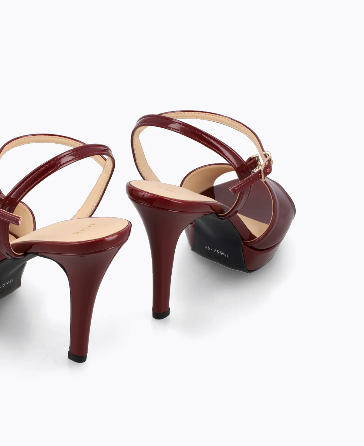 Isadora Platform Heel Sandals - Maroon - Image 3