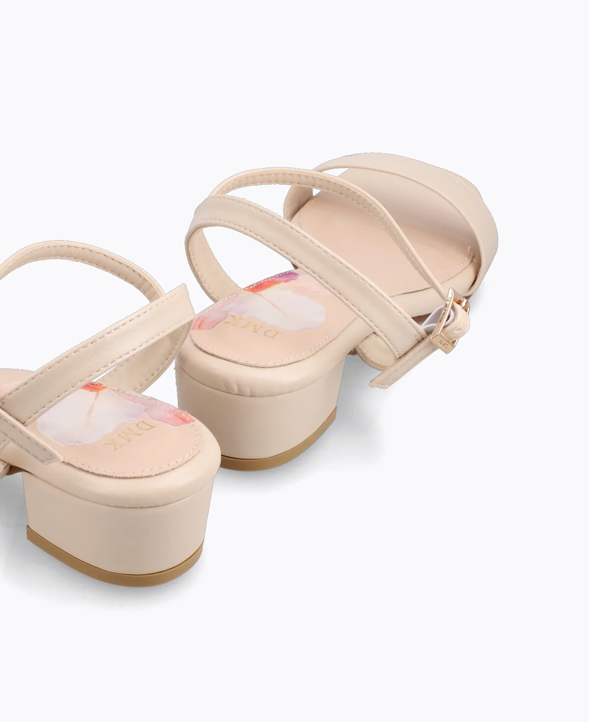 Julie Block Heel Sandals - Beige - Image 3