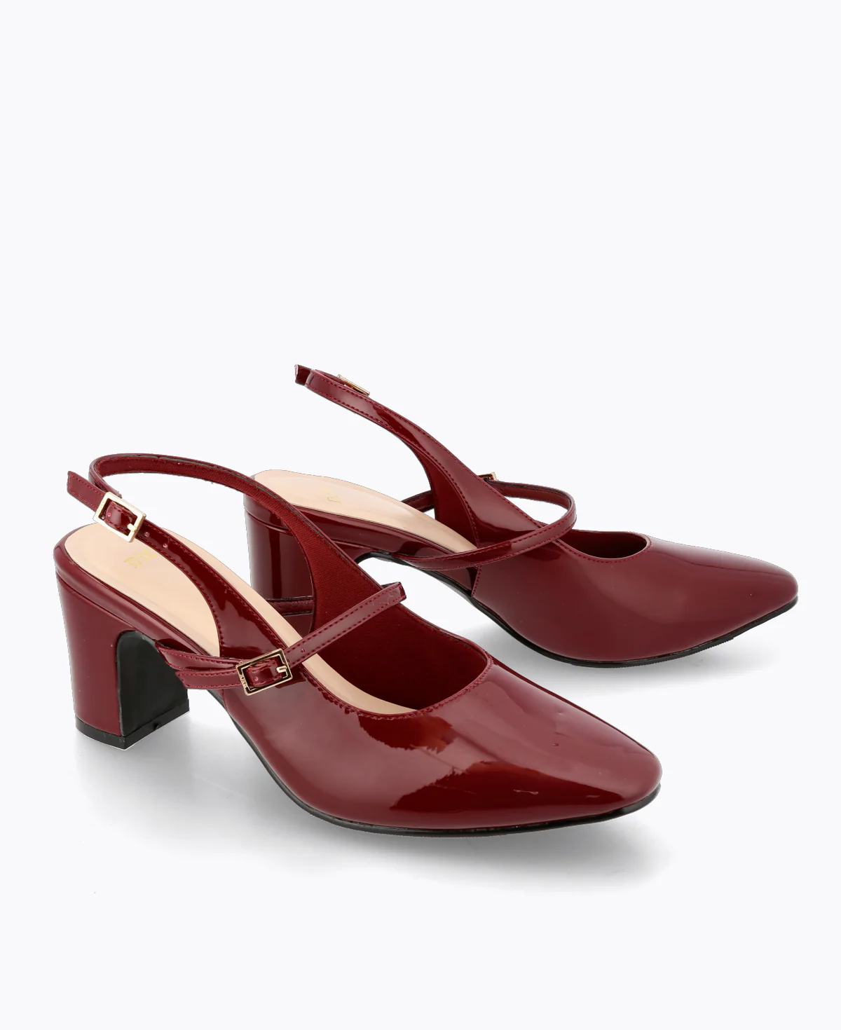 Lena Slingback Mary Janes - Maroon - Image 3