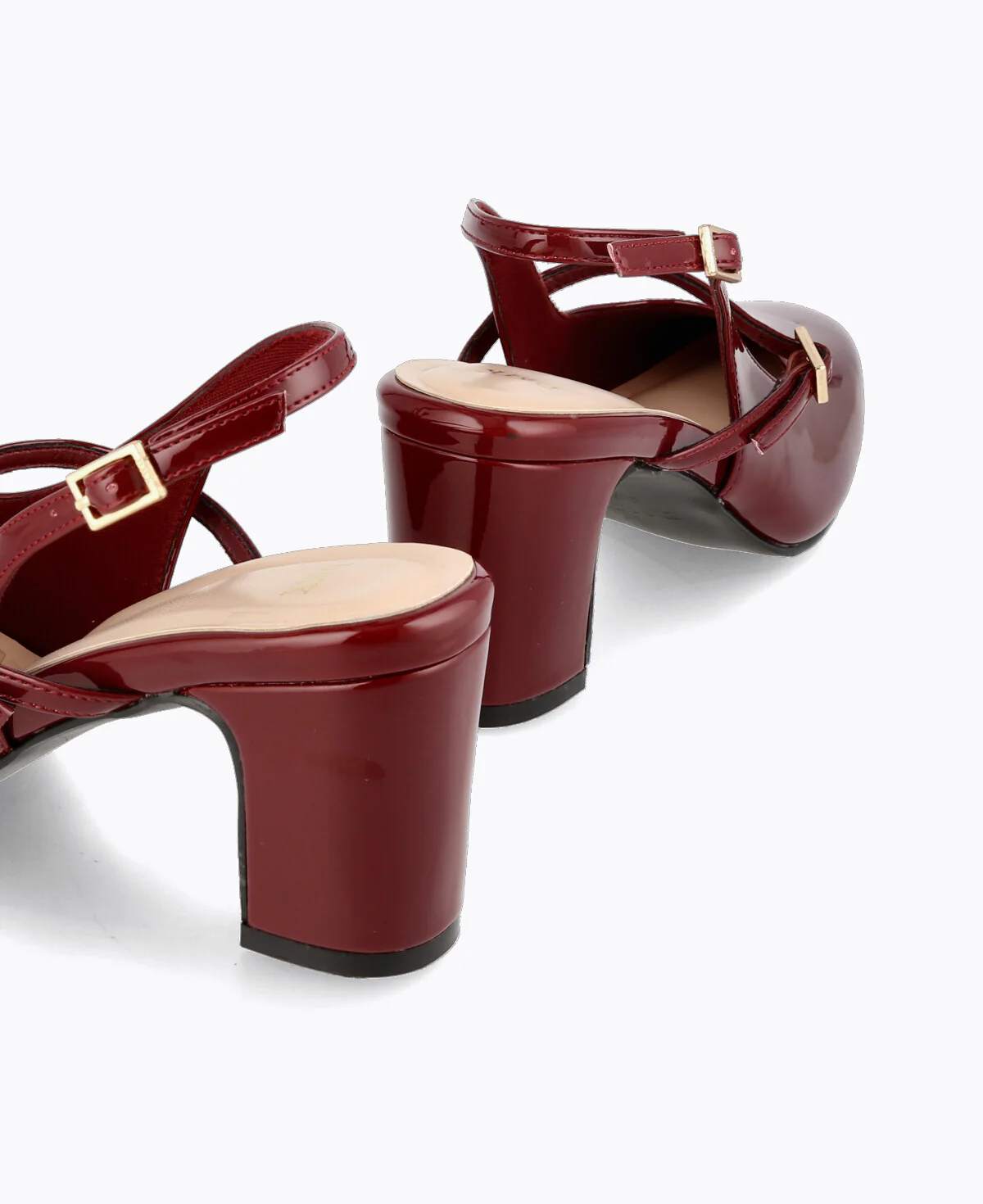 Lena Slingback Mary Janes - Maroon - Image 4