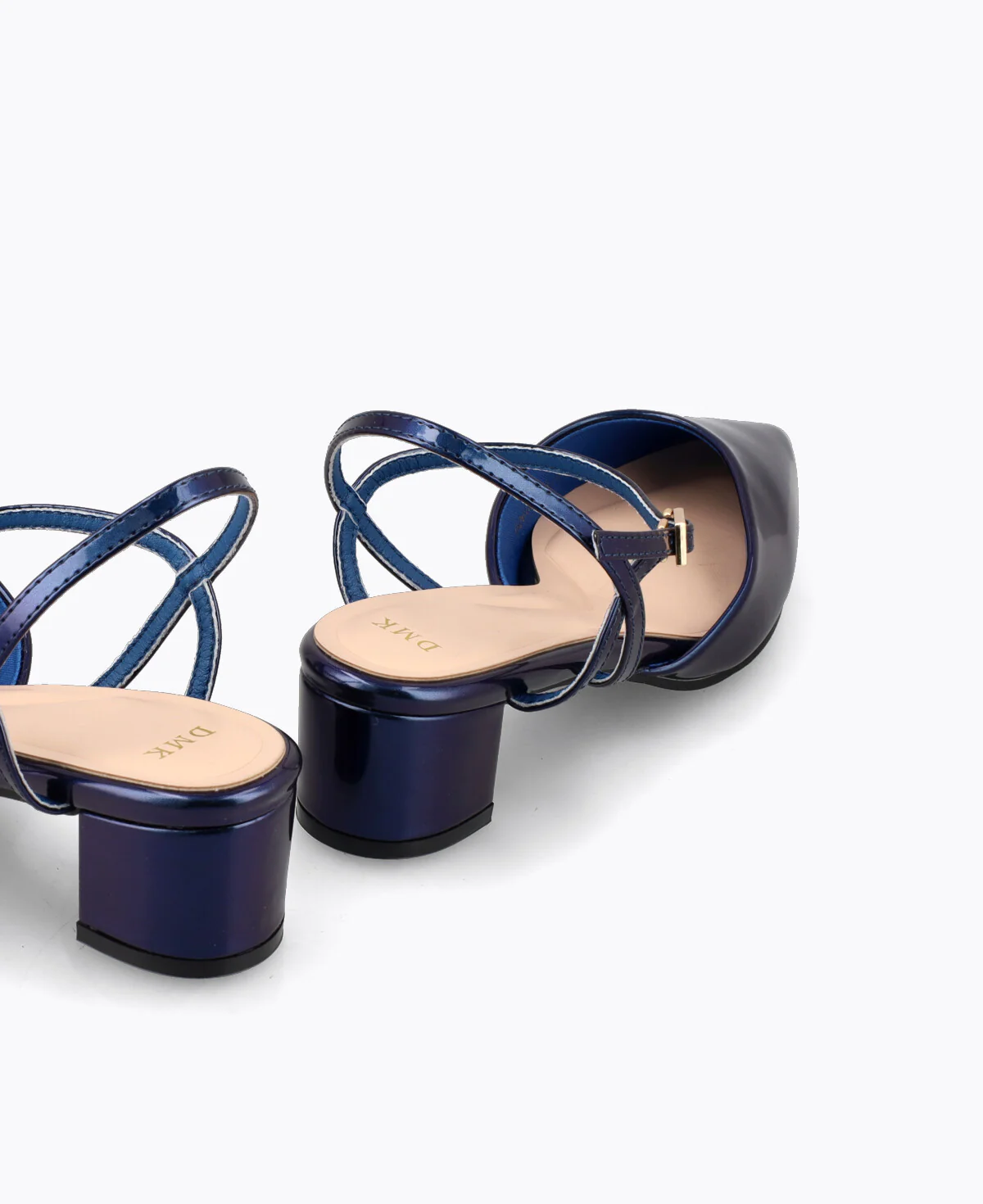 Mabel Block Heel Pumps - Blue - Image 3