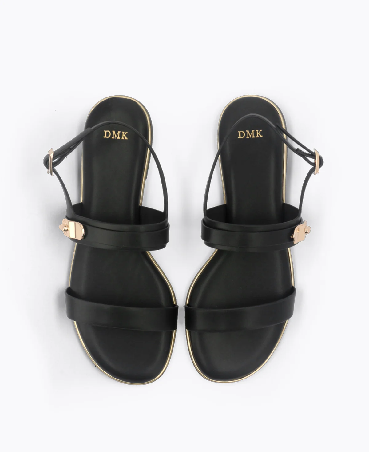 Nola Strappy Flat Sandals - Black - Image 4