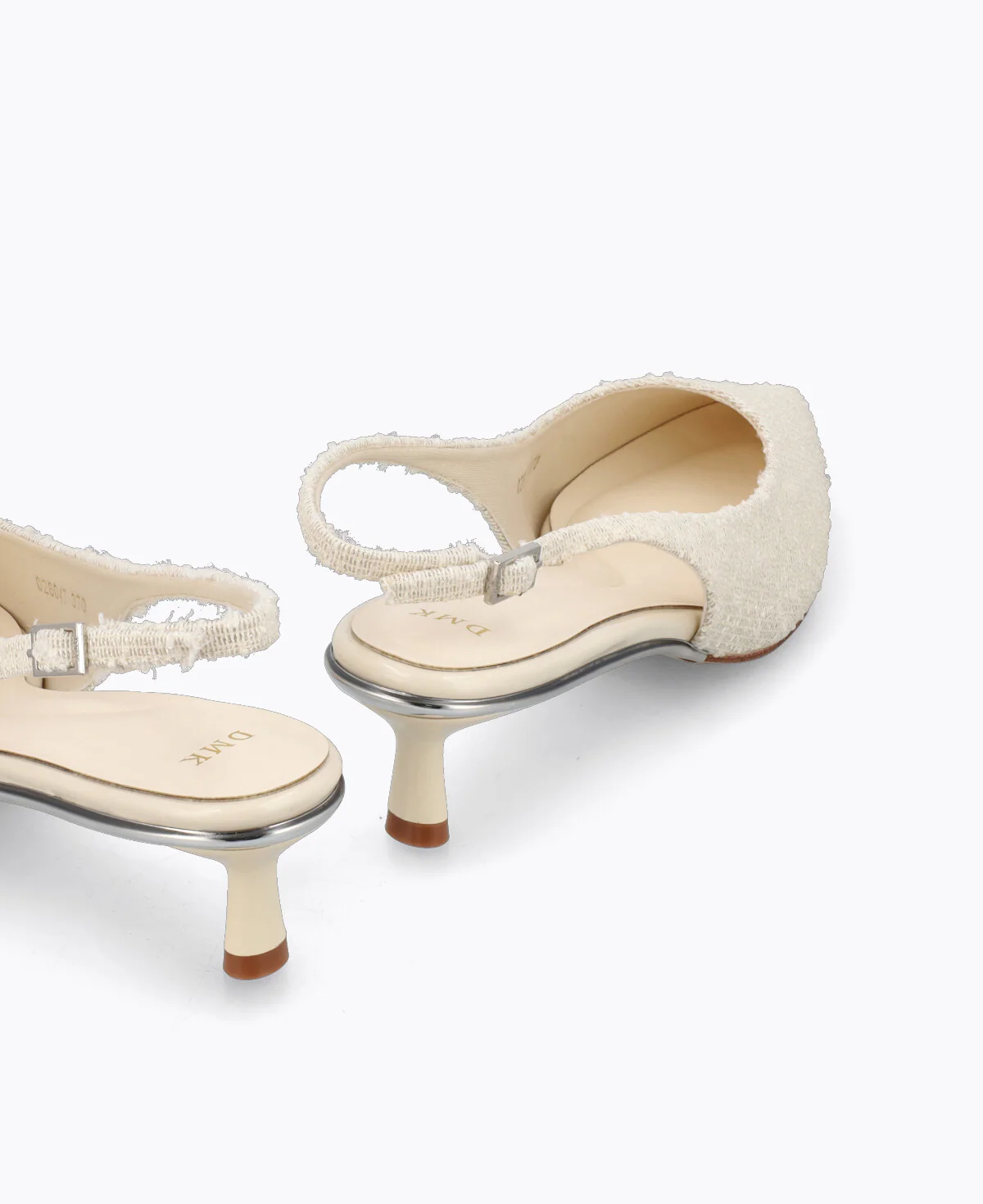 Rosalie Slingback Heel Pumps - Beige (Tweed) - Image 3