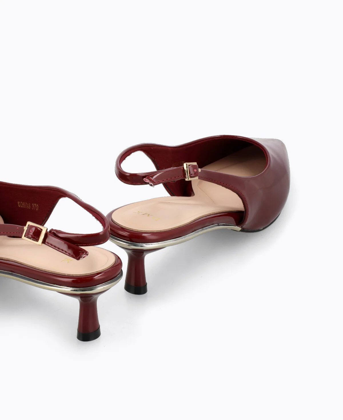 Rosalie Slingback Heel Pumps - Maroon - Image 3