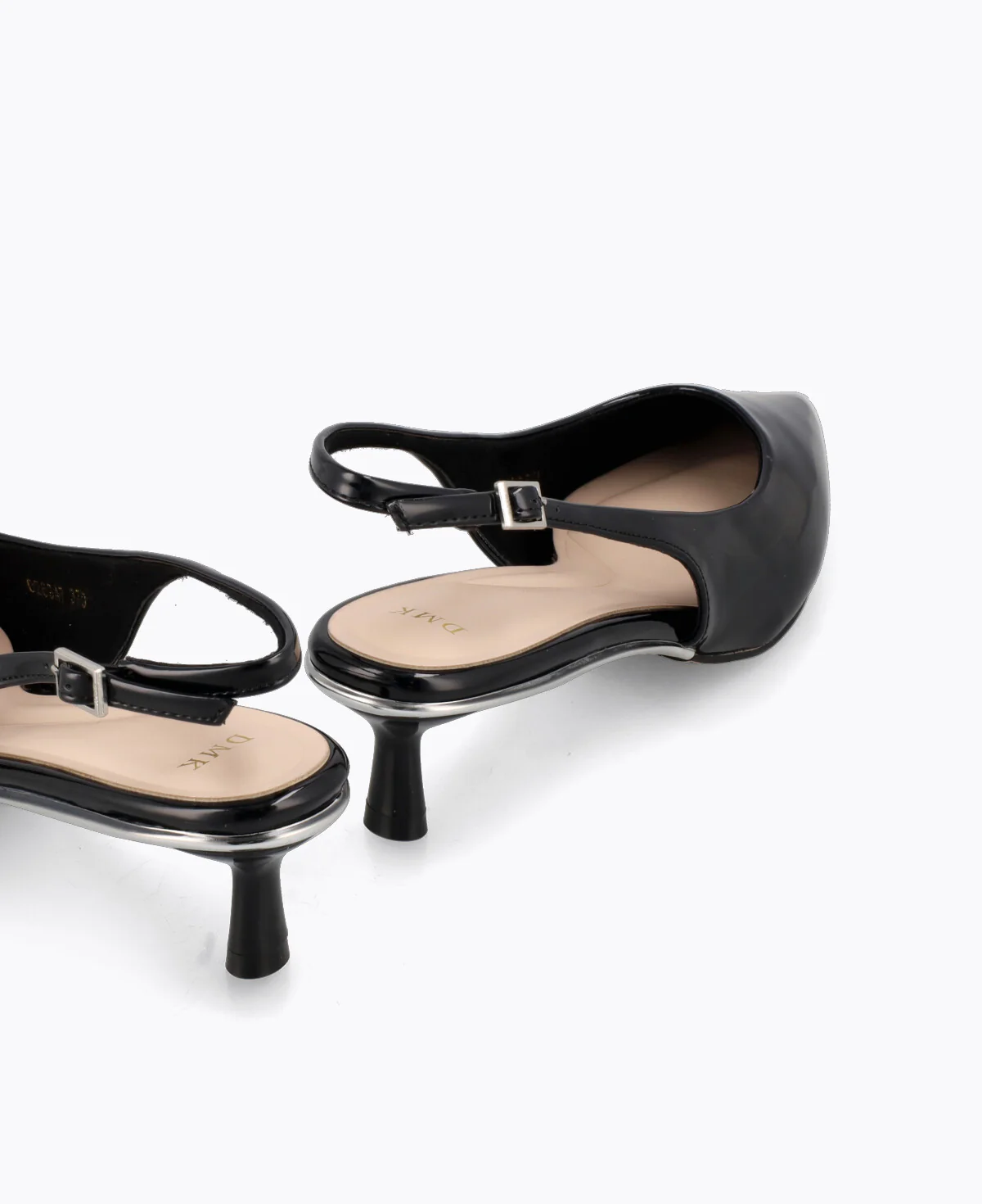 Rosalie Slingback Heel Pumps - Black (Patent/Glossy) - Image 3