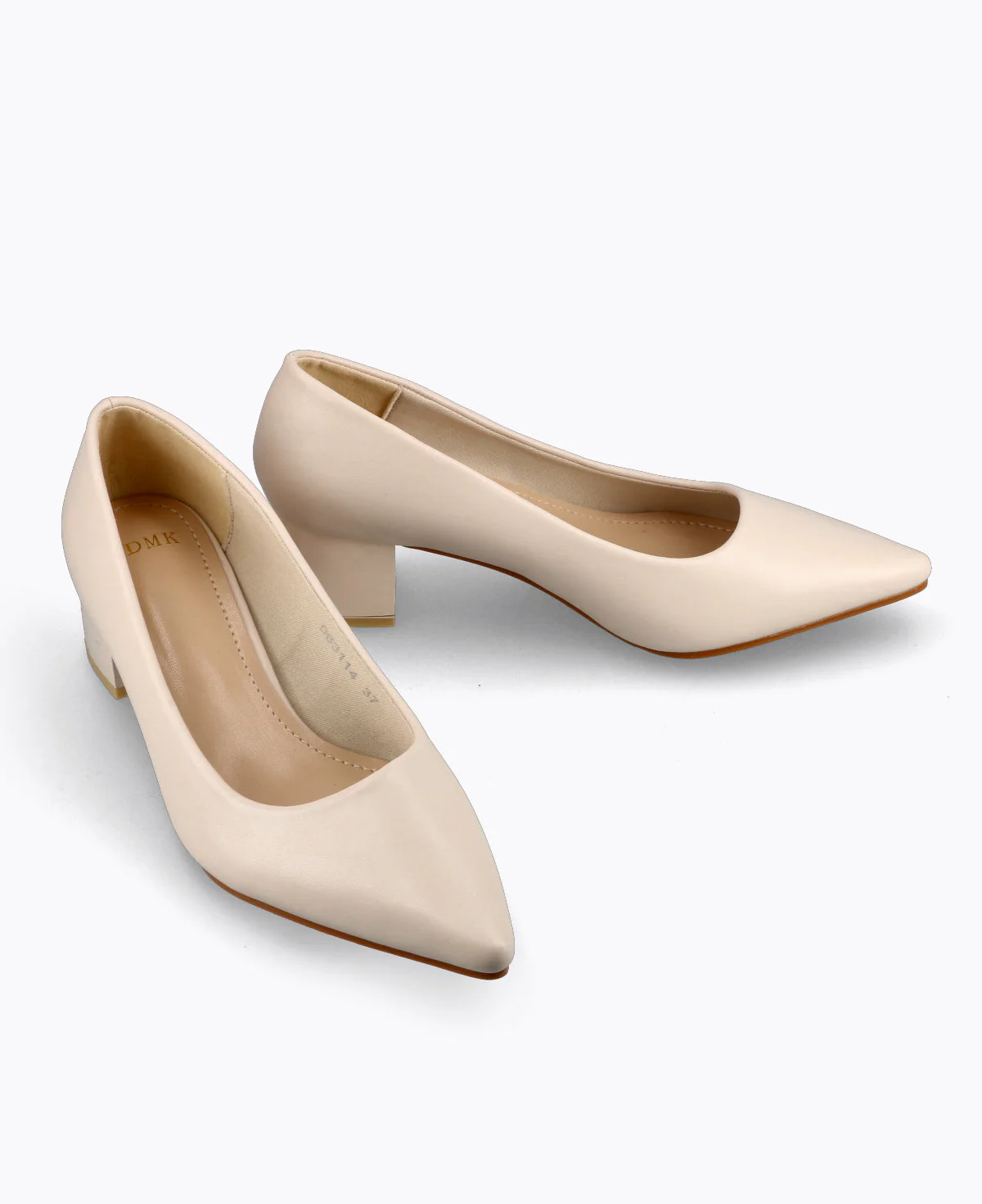 Sharon Block Heel Pumps - Beige - Image 3