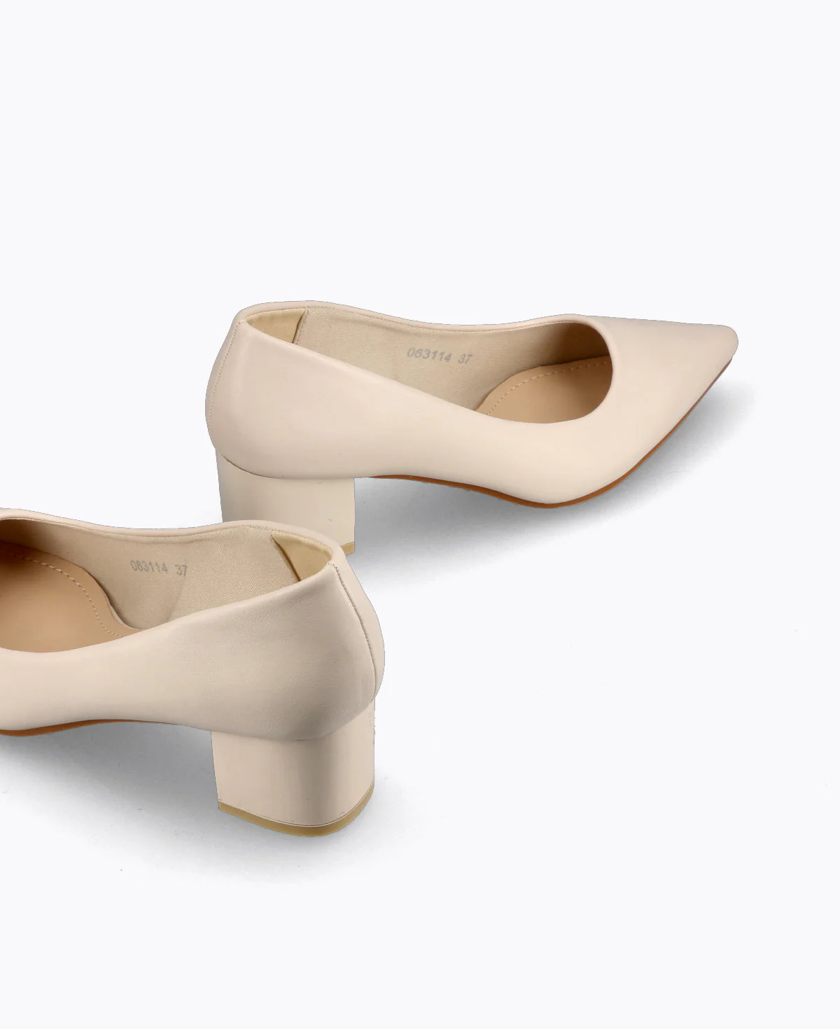 Sharon Block Heel Pumps - Beige - Image 4
