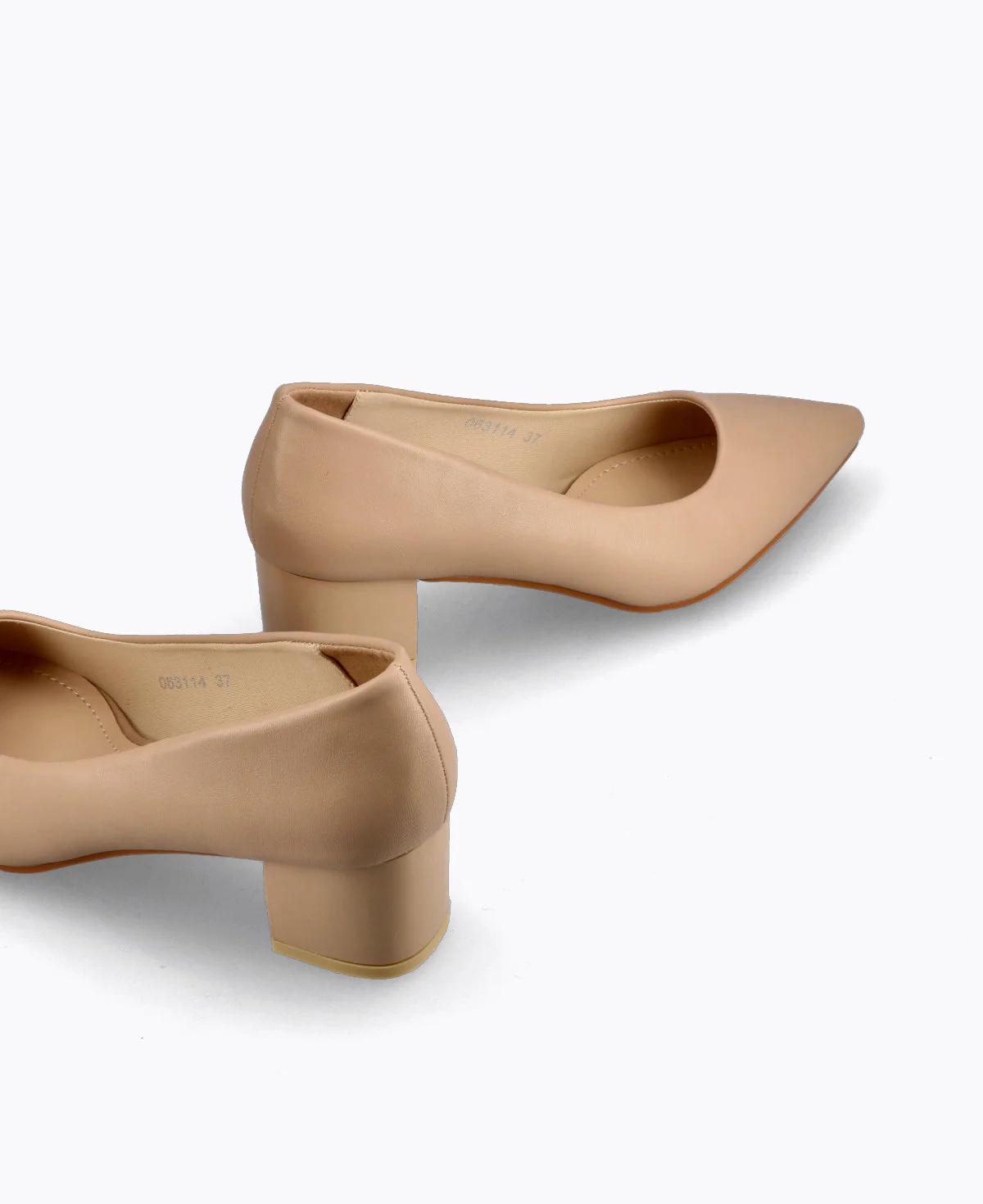 Sharon Block Heel Pumps - Nude - Image 3