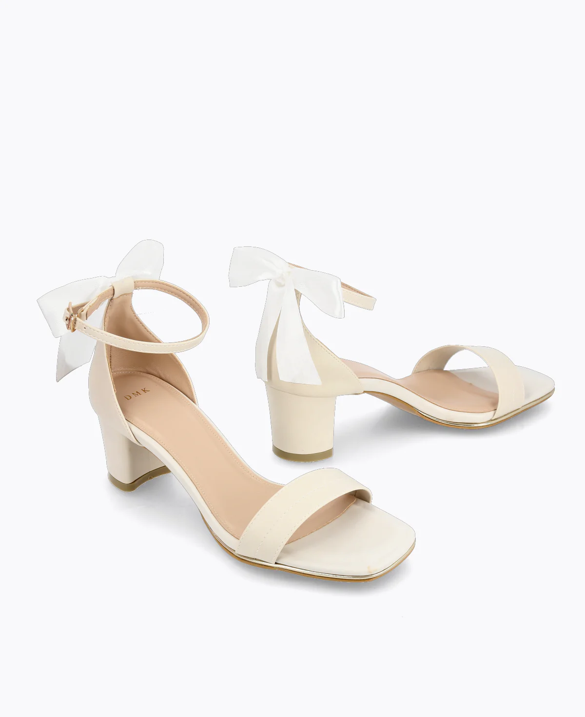 Sophia Bow Heel Sandals - Beige - Image 3