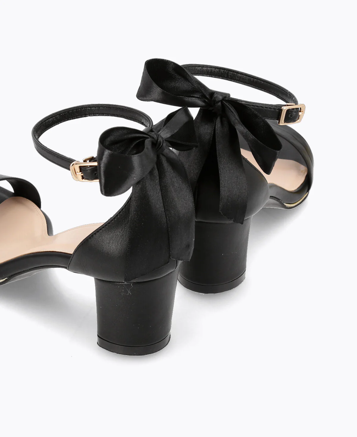 Sophia Bow Heel Sandals - Black - Image 3