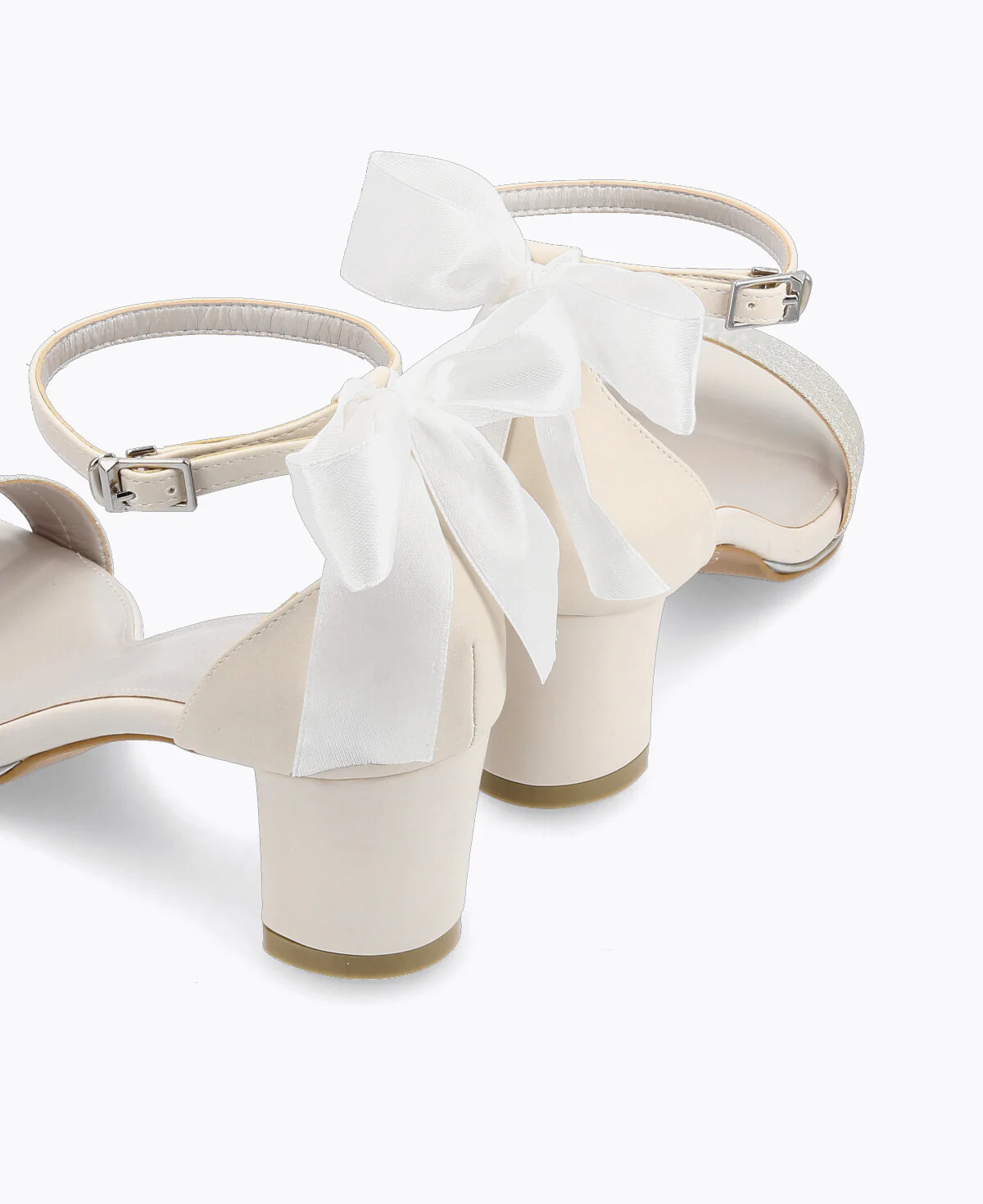 Sophia Bow Heel Sandals - Silver - Image 3